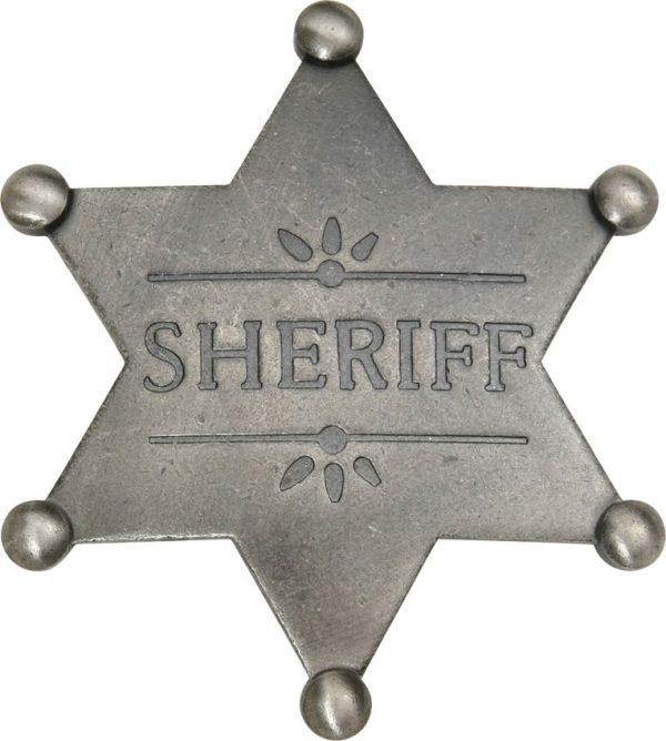 MI3018.jpg Badges Of The Old West Sheriff Badge - Silver-Plate Brass
