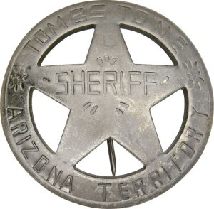 MI3029.jpg Badges Of The Old West Tombstone Sheriff Badge - Brass Pin