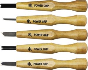 Mikihisa Power Grip Wood Chisel Set 5pc Beech Handle Japan