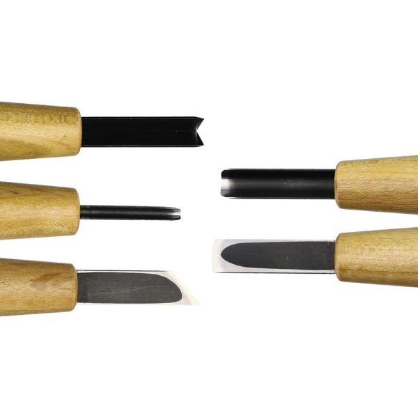 Mikihisa Power Grip Wood Chisel Set 5pc Beech Handle Japan