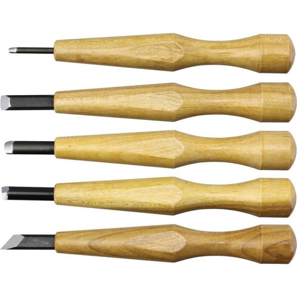 Mikihisa Power Grip Wood Chisel Set 5pc Beech Handle Japan