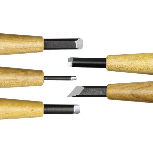 Mikihisa Power Grip Wood Chisel Set 5pc Beech Handle Japan