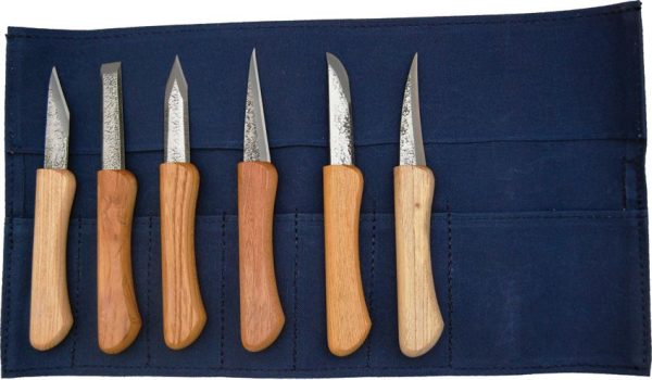 Mikihisa Mikikichan 6-Piece Carving Knife Set Wood Handle Japan