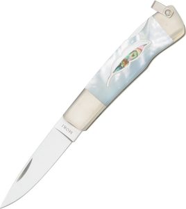 Moki Leaf Lockback VG-10 Mirror Polish Mother of Pearl Folding Knife