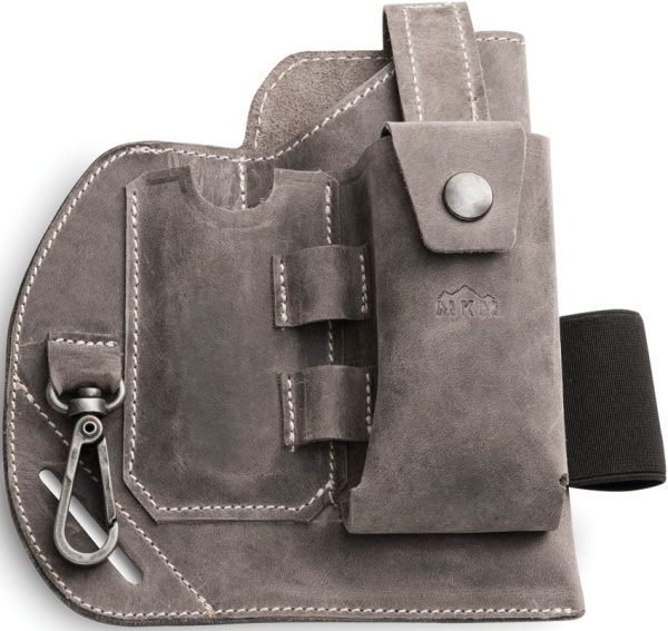 MKM Belt Organizer Gray Leather 360 Rotate EDC Keychain