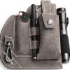 MKM Belt Organizer Gray Leather 360 Rotate EDC Keychain