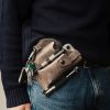 MKM Belt Organizer Gray Leather 360 Rotate EDC Keychain