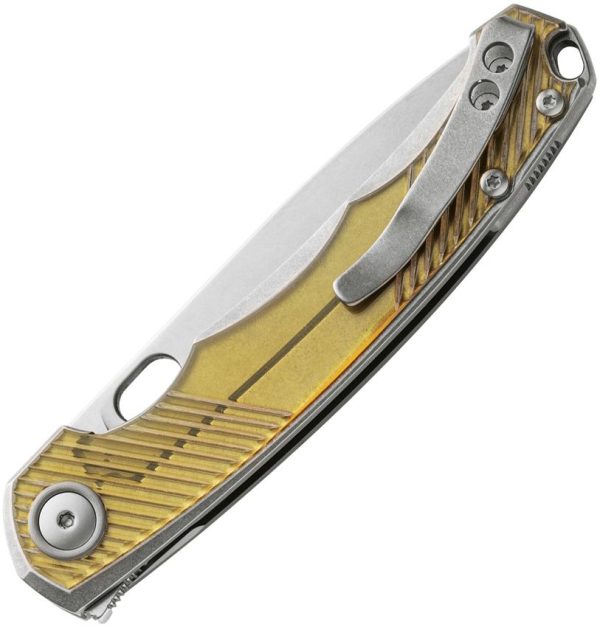 MKM-Maniago Knife Makers Eclipse Framelock Folding Knife CPM MagnaCut Gray Titanium Ultem