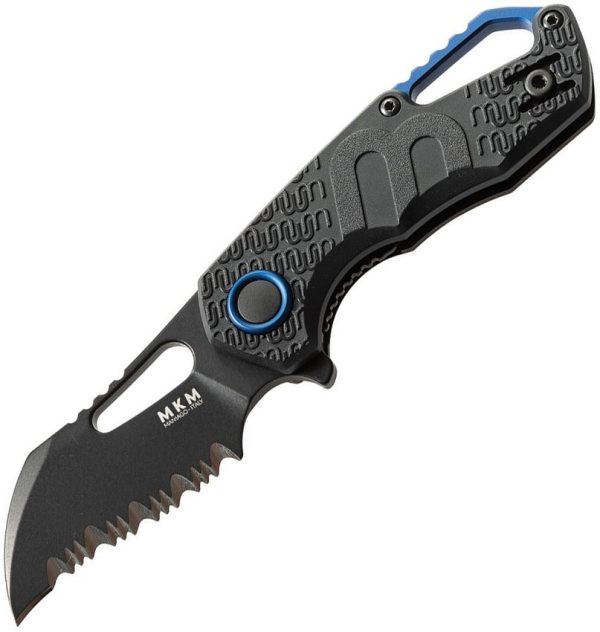 MKM Isonzo Linerlock Black N690 Folding Knife Hawkbill