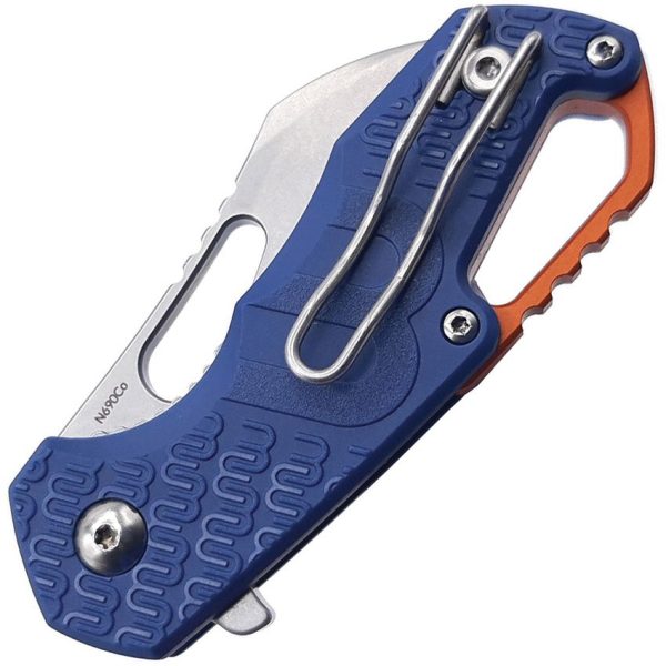 MKM Isonzo Linerlock Blue N690 Folding Knife Hawkbill