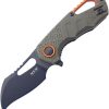 MKM Isonzo Linerlock OD Green Folding Knife N690 Hawkbill