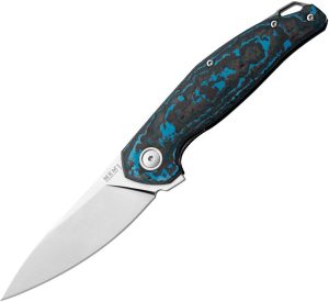 MKM Goccia Linerlock Folding Knife M390 Carbon Fiber Arctic Storm