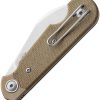 MKM Jaques Folder Green Canvas MagnaCut Wharncliffe Folding Knife