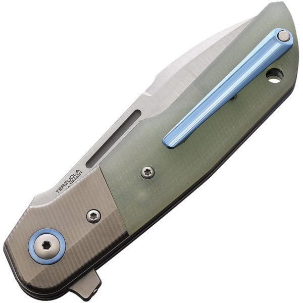 MKM Clap Linerlock G10/Titanium Jade Folding Knife