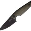 MKMMA01GCB.jpg MKM Makro 1 Black Fixed Blade Knife M390 Green Micarta