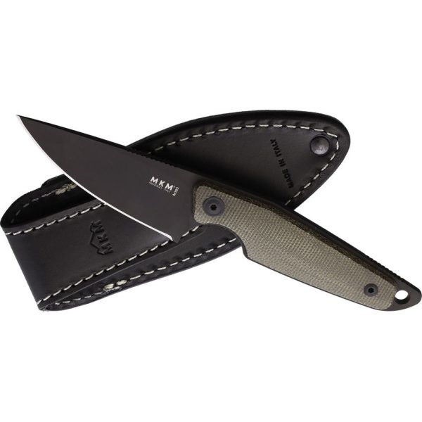 MKMMA01GCB_add_02.jpg MKM Makro 1 Black Fixed Blade Knife M390 Green Micarta