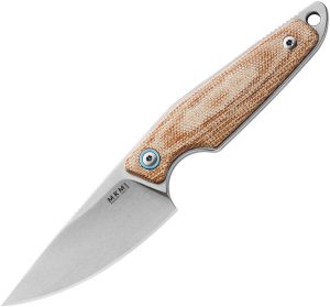 MKM Makro 1 Natural Micarta Fixed Blade M390 Knife Italy