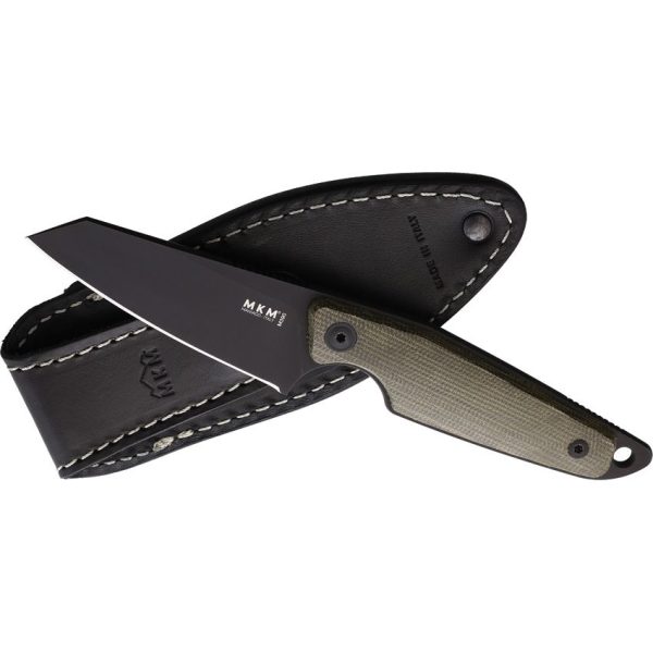 MKM Makro 2 Black Green Micarta Fixed Blade Knife M390
