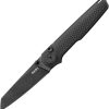 MKM Miura Button Lock Black CPM MagnaCut Folding Knife