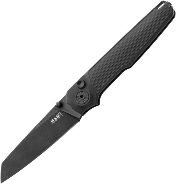 MKM Miura Button Lock Black CPM MagnaCut Folding Knife