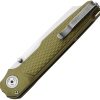 MKM Miura Button Lock Green CPM MagnaCut Folding Knife
