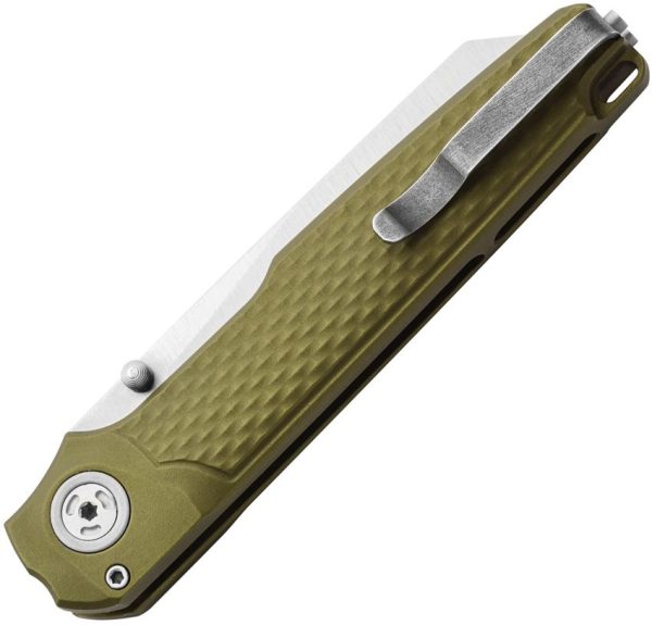 MKM Miura Button Lock Green CPM MagnaCut Folding Knife