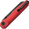MKM Miura Button Lock Red Folding Knife CPM MagnaCut 2.75"