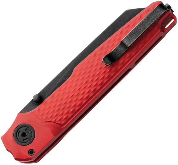 MKM Miura Button Lock Red Folding Knife CPM MagnaCut 2.75"