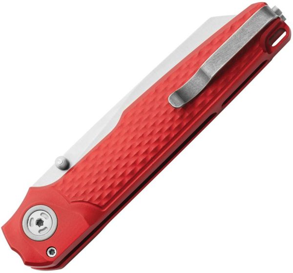 MKM Miura Button Lock Red Aluminum CPM MagnaCut Folding Knife