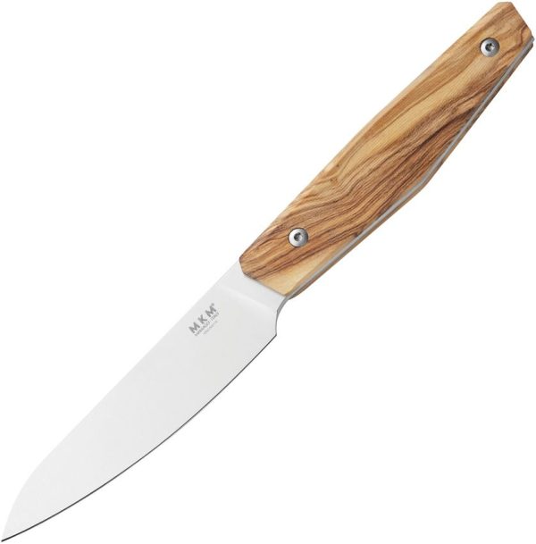 MKM Prima Paring Knife Olive Wood Full Tang Fixed Blade