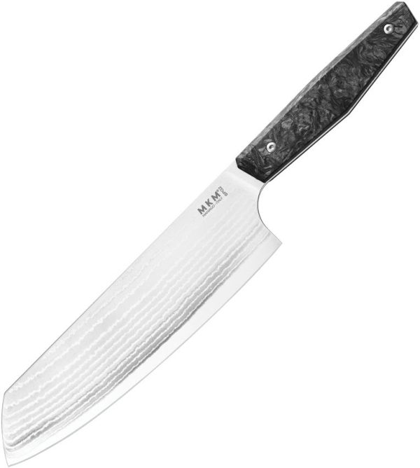 MKM Prima Santoku Damascus Dark Matter Carbon Fiber Fixed Blade