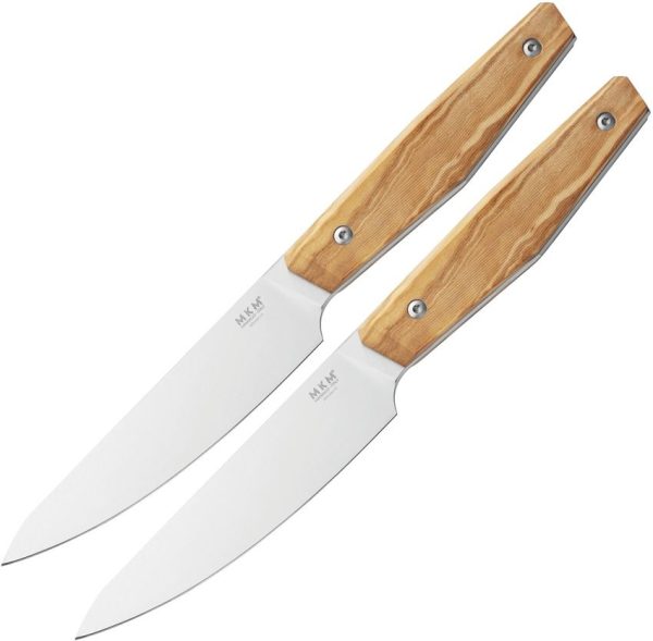 MKM Prima Steak Knife Set Olive Wood X50CrMoV15 Italy