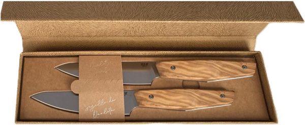 MKM Prima Steak Knife Set Olive Wood X50CrMoV15 Italy