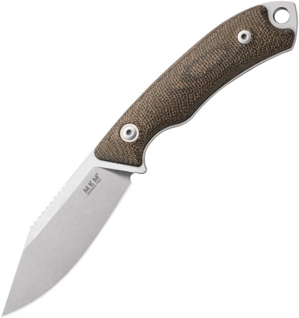 MKM Pocket Tango 4 Fixed Blade Elmax Steel Green Micarta