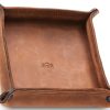 MKM EDC Valet Tray Brown Leather Organizer Italian Made