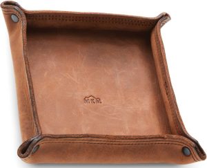 MKMVT2.jpg MKM EDC Valet Tray Brown Leather Organizer Italian Made