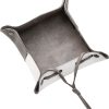 MKM Maniago Foldable Valet Tray Gray White Leather Italy