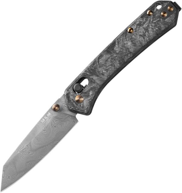 MKM Yipper Crossbar Lock Damascus Carbon Fiber
