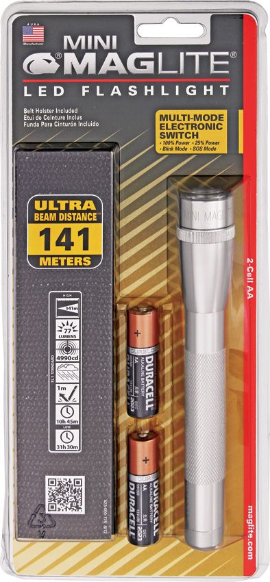 Mag-Lite Mini Maglite 2AA LED Flashlight - Silver