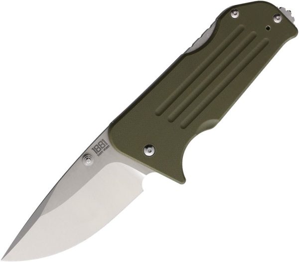 Main Street Broadway Lockback S45VN Folding Knife OD Green