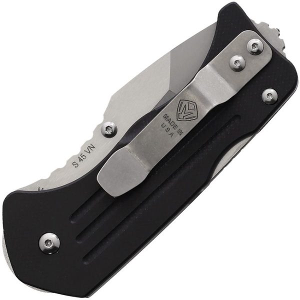 Main Street Lombard Lockback Tanto Folding Knife S45VN Black