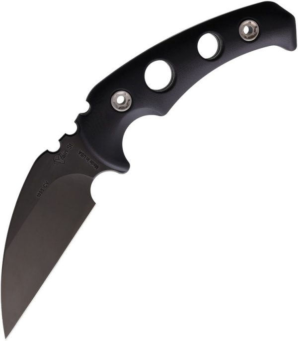 Main Street Fighting Utility Fixed Blade Knife Black 1095 Steel