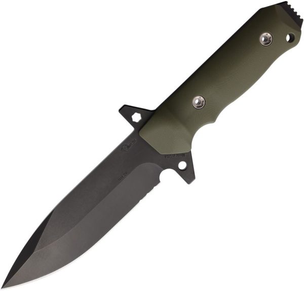 Main Street AIO 2 Fixed Blade 5.3" 1095 Carbon Steel OD Green