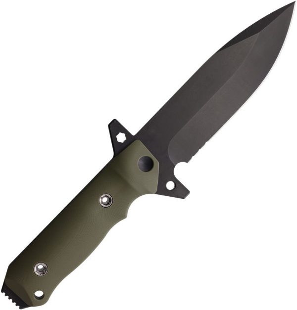 Main Street AIO 2 Fixed Blade 5.3" 1095 Carbon Steel OD Green