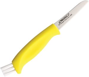 Marttiini Mushroom Knife Yellow Handle Brush