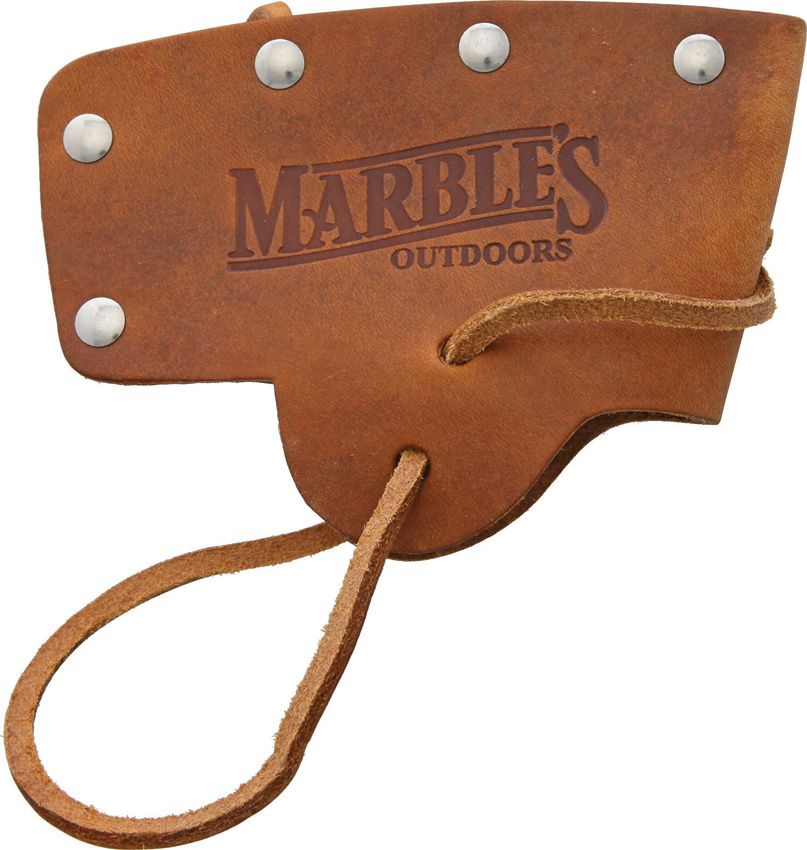 Marbles Axe Blade Cover Brown Leather w/ Lanyard