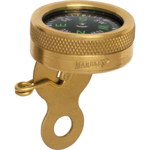 Marbles Pin-On Compass Luminous Dial Brass