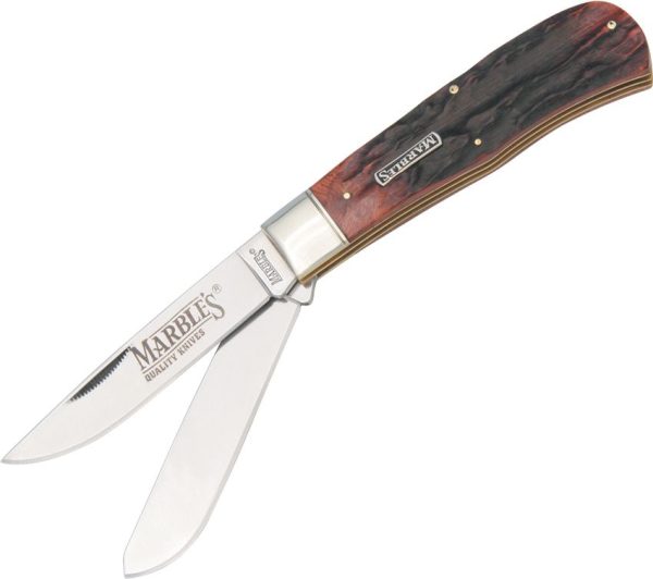 Marbles Jumbo Trapper Folding Knife Stag Bone 4.5"