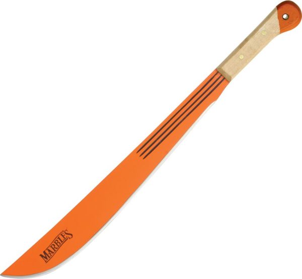 Marbles Machete Orange Finish Wood Handle
