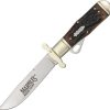 MR204.jpg Marbles Safety Folder Stainless Bowie Stag Bone w/ Pouch